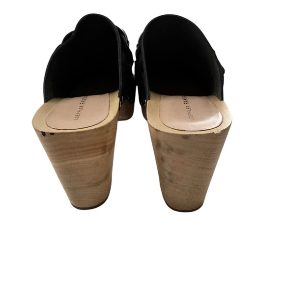 Loeffler Randall Merrill Black Braided Leather High Heel Clogs Size 6 - Picture 3 of 4